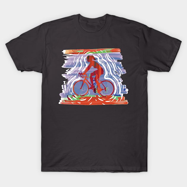 Vintage Mountain Bike Print Gift for Women T-Shirt by Luca loves Lili